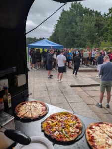 Big Slice serving pizzas for corporate event catering in solihull