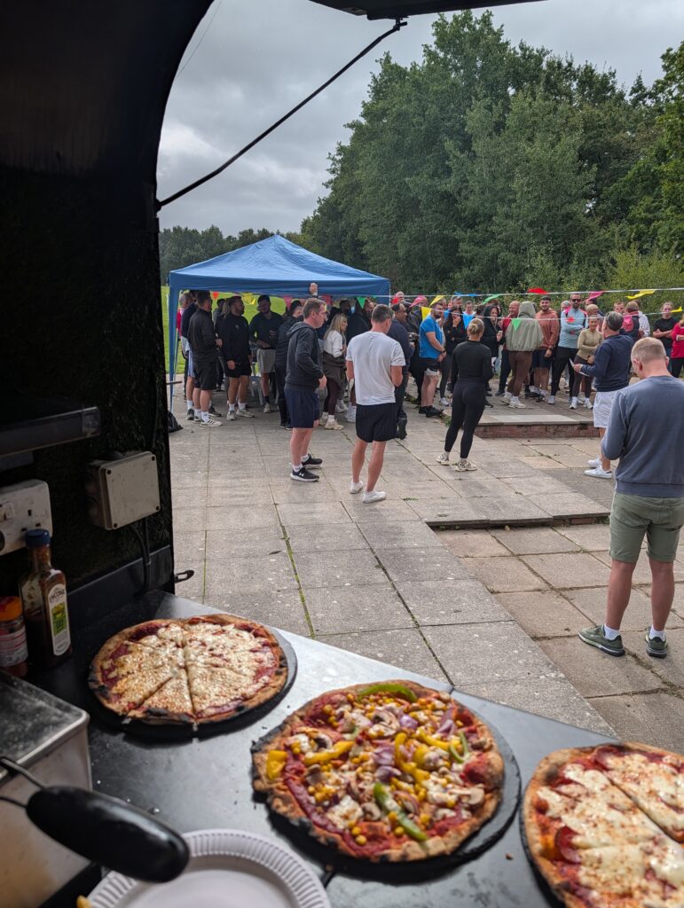 Big Slice serving pizzas for corporate event catering in solihull